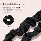 OLESILK 100% Mulberry Silk-Scrunchies for Hair Sleep, Women Grils Silk Hair Ties for Frizz & Breakage Curly Hair, No Damage, Elastics Ponytail Holder, 3 Pack