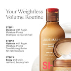 Josie Maran Love is in the Hair Kit - Includes Argan Moisture Plump Hair Shampoo & Conditioner Butter - Hydrating & Volumizing - Strengthens & Repairs Strands - Dream Cream (2 Piece Set)
