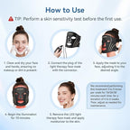 FOLOKE LED Light Therapy Mask Skin Care Mask, LED Red 630±5nm & NIR 830nm Wavelength for Home Use(TAN)