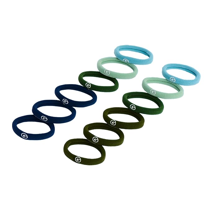 Gimme Beauty Medium Hair Bands Seamless Nylon - Low Profile Hair Accessory - Snag Free Tie for Firm, Lasting Hold - Soft, Non-Slip Ponytail Holder for Women - Cool Colors, 12-Pack