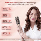 Youbella Cordless Hair Curling Iron Brush, Portable Travel Hair Curler, Mini 1.5″ Heated Round Brush, 3-in-1 USB Rechargeable Straightening Wand for Styling & Smoothing, 200 Million Ionic Care, Pink