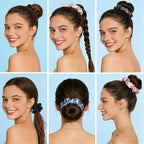 Satin Scrunchies for Women, 8 pcs No Crease No Slip Hair Ties, No Damage Elastic Hair Bands, Hair Styling Accessories, Hair Scrunchy for All Hair Types, Ponytail Holders for Thin & Thick Hair