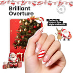 Beetles Red Nail Polish: 6Pcs Glitter Burgundy Red Sparkle Nail Polish Set, Quick Dry & Long Lasting Brilliant Overture White Silver Diy 4th of July Nail Art Design Christmas Gifts for Women