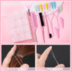 2200 Pcs Clear Hair Ties, Hair Loop Styling Tool Set with Hair Tie Cutter, Elastic Hair Accessories for Toddler Baby Girl Women