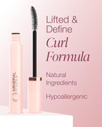 Mineral Fusion So Lifted Lash Defined Curl Mascara (Black) - Lash Lifting Mascara for Weightless Volume & Length - With Argan & Coconut Oils - Hypoallergenic