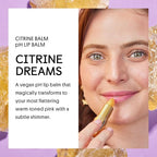 Winky Lux Citrine Glimmer Balm – Nourishing pH Lip Balm with Color Changing Golden Pink Tint, Hydrating Ceramides Soften Lips, Coconut Scent
