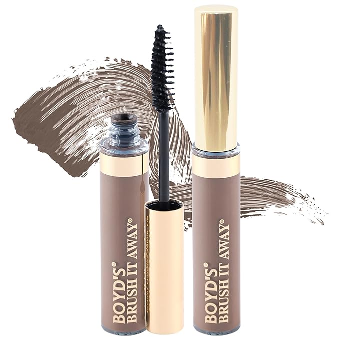 Boyd’s Brush It Away | Grey Hair Root Touch Up for Women & Men | Temporary Hair Color Mascara | Quick-Dry Water-Resistant Concealing Formula | Light Brown, 2-Pack