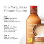 Josie Maran Love is in the Hair Kit - Includes Argan Moisture Plump Hair Shampoo & Conditioner Butter - Hydrating & Volumizing - Strengthens & Repairs Strands - Citrus Vanilla (2 Piece Set)