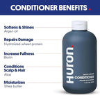 Huron Shower Kit - Shampoo, Conditioner, & Body Wash For Men - Sandalwood + Black Pepper Scent - Hydrating & Nourishing Men's Shampoo & Conditioner