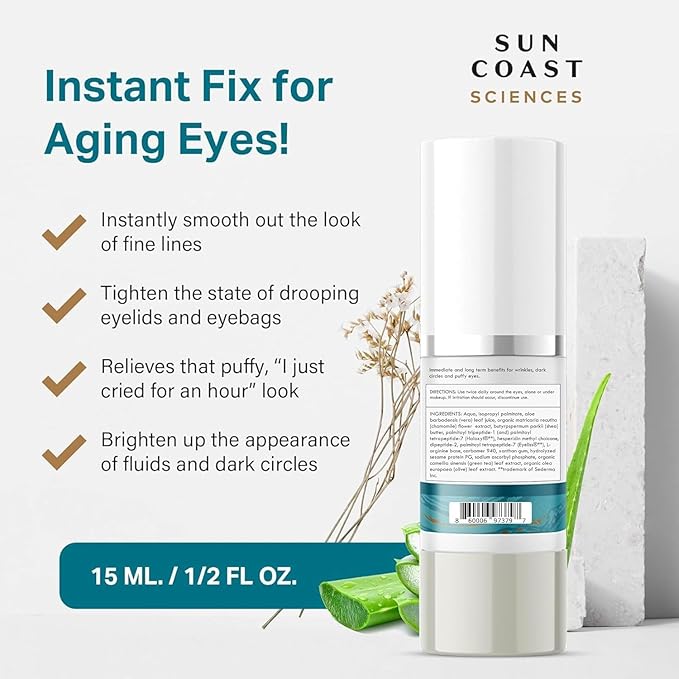 Sun Coast Sciences - Complete Eye Serum by Dr. Mark Rosenberg for Wrinkle Reduction, Dark Spot Fading, and Under-Eye Bags Treatment (Pack of 1)