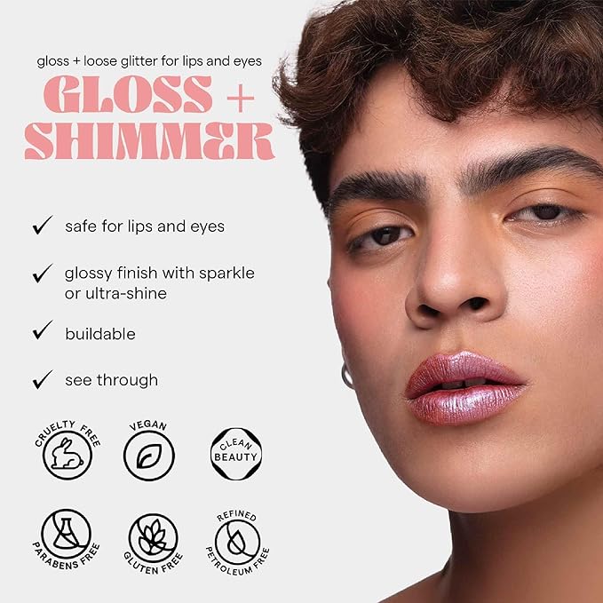 SARELLY, Lip Gloss + Shimmer, Lychee Mojito & Dazzling Flakes, Makeup, Vegan Lip Shine, Sarelly Creative Lab