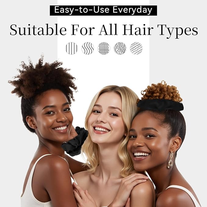 5Pcs Mulberry Silk Hair Ties,Silk Hair Scrunchies for Frizz & Breakage Prevention,No Damage,Elastic Ponytail Holders, Funny Gifts for Girlfriend Her Mon Grandma Daughter