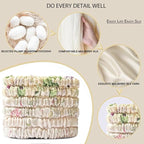 Suncdelv Silk,100% Silk Scrunchies for Hair,22 Momme Hair Ties for Anti-Crease & Breakage,Natural Women Hair Accessories，Fashion Hairbands（Fragmented Flowers）