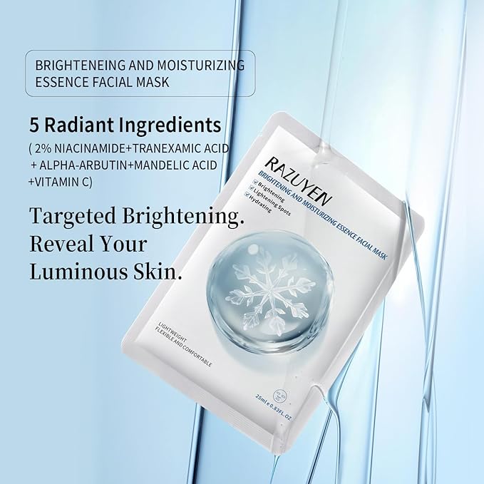 Face Sheet Masks, Christmas Stocking Stuffers, 9 Variety Packs, Peptide, Vitamin C & Panthenol B5, Antiaging, Brightening, Soothing Facial Skincare Gift Set for All Skin, Moisturizing Mask Set