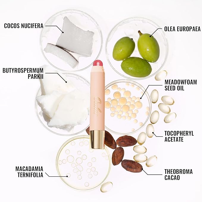 Oulac Light Pink Lipstick - Moisturizing Lipstick Tinted Lip Balm for Dry Lips, Hydrating Lip Crayon & Blush - Lip Colour and Cheeks Makeup | 2.48g, Rose Tea (06)