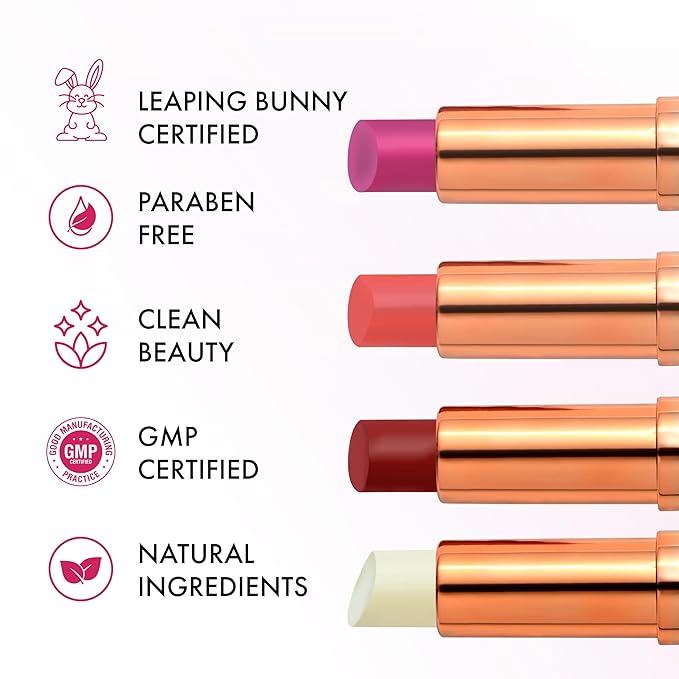 Tinted Lip Balm – Anti-Wrinkle Lip Treatment with Deep Hydration & Long-Lasting Moisture. Natural Skincare with Cold Pressed oils – Clean, Non-Toxic Lip Care – 002 Peach Perfect