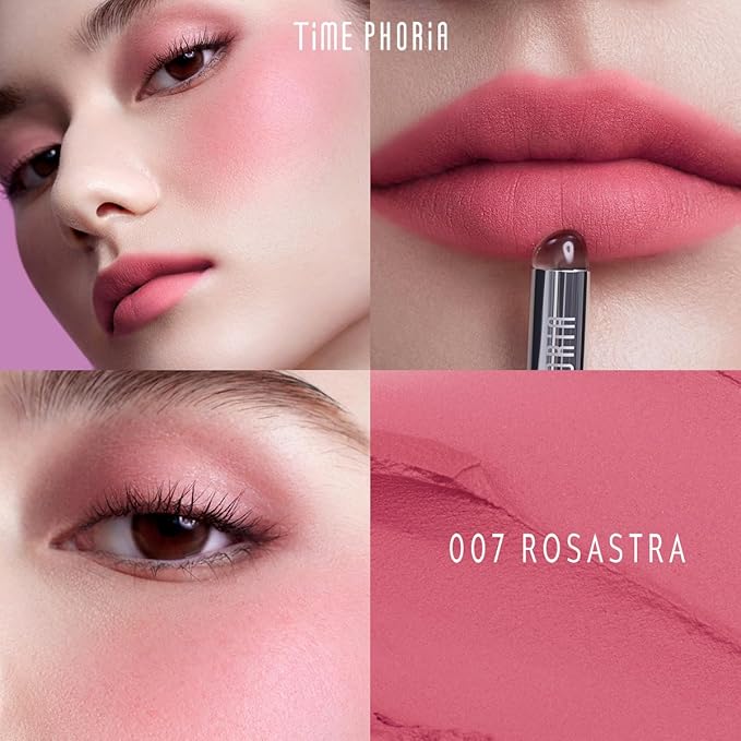 ORBITA LIP AND CHEEK BLURRING POT | Lip & Cheek Tint with Soft Velvety Mud Texture, Blur Matte Finish Lipstick, Featherlight, Multi-Use Makeup, Buildable Color, Long-Wearing (007 Rosastra)