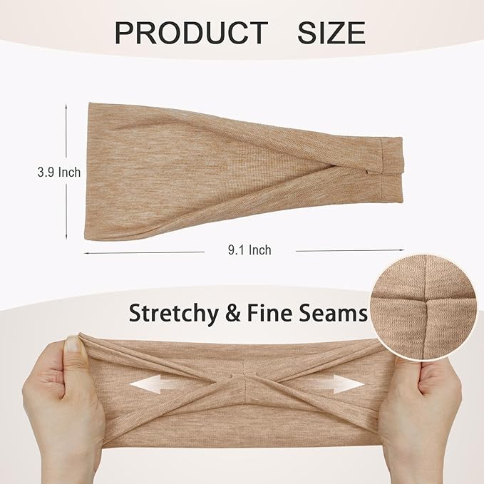 Headbands For Women Headband Elastic Soft Head Bands For Women's Hair Accessories Womens Fashion Yoga Fabric Hair Band 6 Pcs