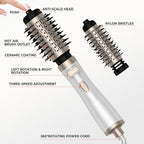 3 in 1 Rotating Hair Dryer Brush, Auto Rotating Blow Dryer Brush Spinning with 2 Brushes (2" & 1.5"), Negative Ionic Brush Blow Dryer, Round Brush Blow Dryer Volumize Curling 100-120V