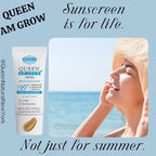QUEEN AM GLOW | TINTED SunScreen SPF 60 Primer-Anti Aging, Face Moisturizer- Vitamin B3, B5, E- Non-Greasy, Silky Touch, oil free, fragrance free by QUEEN NATURAL NEW YORK (Pack of 1)