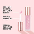 Lawless Forget the Filler Lip Plumping Line Smoothing Gloss - Strawberry Shortcake - Premium Volumizing Lip Gloss with Natural Ingredients Designed to Plump, Firm, and Hydrate Lips 0.11 oz