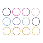 216-Piece Hair Ties, 4mm Hair Elastics, No Metal Ponytail Holders for Women, Durable for Thick, Curly and All Hair Types-Bright Solids & Stripes
