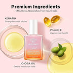 modelones Nail Strengthener Glitter Pink Nail Polish Nail Repair for Damaged Nails Hardener and Growth Polish Nail Care Gifts for Women Nail Strengthening Polish 15ml