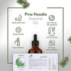 HBNO California Bottled Pine Needle Essential Oil 4 fl oz (120ml) - Natural Pine Needle Oil - Perfect for Cleaning, Aromatherapy, DIY, Soap & Diffuser