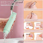 2-in-1 Dual Head Bikini Shaver - Waterproof Bikini Trimmer for Women, Cordless Rechargeable Electric Shaver, Women Electric Razors Grooming Kit (Green)