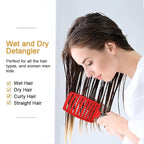 Voremy Magical Brush Detangler, Voremy Hair Brush, Vormey Ultra Detangler Brush, for Wet or Dry Detangling Hair Brush for Men, Women and Kids, Long, Thick, Thin, Curly & Tangled Hair (Black+White)