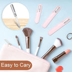 3 Pcs Stainless Steel Nail Files Kit with Leather Case, Double Sided Metal Nail Files with Anti-Slip Handle for Women and Men, Metal File Buffer Manicure Pedicure Tools for Fingernail Toenail(Pink)