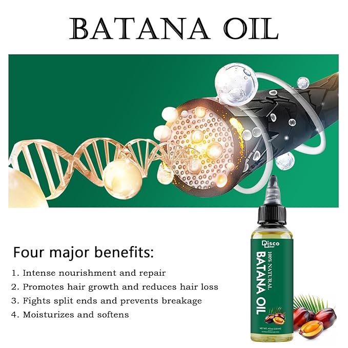 Batana Oil for Hair Growth, 100% Raw Natural from Honduras, Hair Growth Oil for Thicker, Longer Hair, Scalp, Dryness Dandruff, Eyelashes, Beard, Skin