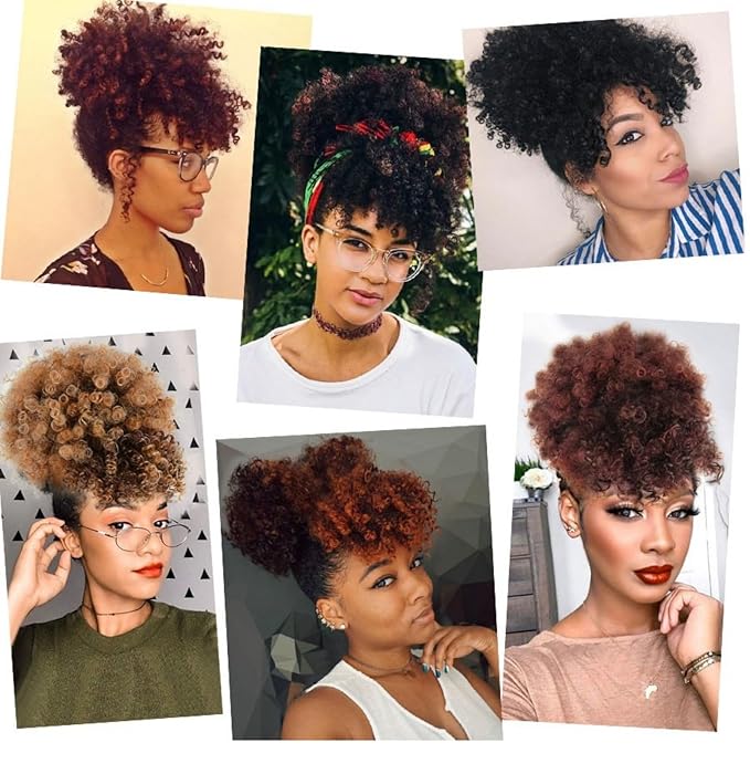 2 Pcs Adjust Satin Hair Tie, Satin Scrunchies for Women Girls, Adjustable Hair Ties for 4c Girlie Thick Curly Natural Hair, No Damage Hair Accessories for Afro Puff Loc Ponytails (black)