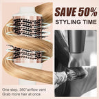 1200W Big Size Professional Hair Dryer Brush Blow Dryer Brush in One, 110v-220v Hot Air Straightener Brush for Smooth Frizz-Free Blowout, Fast Dry & Style