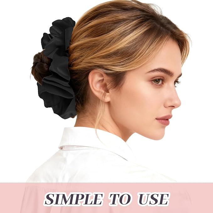 2Pcs Big Satin Scrunchies for Women, Softer Than Silk Scrunchies, Fashion No Crease Hair Ties for Thin Thick Hair,Soft Hair Bands No Damage for Girls, Ideal Gifts for Women (Set 10)