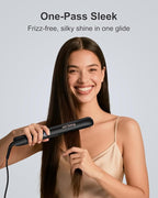 Hair Straightener 1 Inch Flat Iron and Curler 2 in 1, 15s Fast Heating, Professional Titanium Ceramic Ionic Dual Voltage Straighteners for All Hair Types