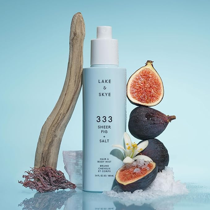 Lake & Skye 333 Sheer Fig + Salt Hair & Body Mist 3.4 Fl Oz (100 mL), Grapefruit Blossom, Salted Fig, Sandalwood, Hydrating