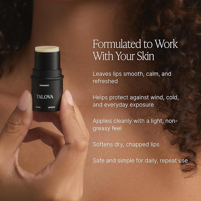 Peppermint Grass-Fed Tallow Lip Balm, Lip Sleeping Mask, Overnight Moisturizer, Natural & Clean Moisturizing Lip Balm w/Vitamins A, D, E, & K, Nourishes & Smooths Texture, Dry & Chapped Lips