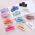 4.1 Inch Jumbo Hair Clips - 12 Pcs Colorful Square Jaw Clips for Thick Hair, Women and Girls Hair Accessories