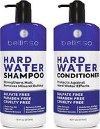 Hard Water Shampoo and Conditioner Set - Sulfate Free Hair Care Products for Women and Men - Moisturizing Treatment with Chelating Properties for a Deep Clean - Remover for Cleansing Mineral Build Up
