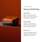 BLUMAAN Heavy Hold Clay - Men's Extra Strong Hold Hair Clay Creates Texture and Volume (2.5 oz) - Natural Matte Finish with Organic Oils - Controls Coarse,Thick, Unruly Hair