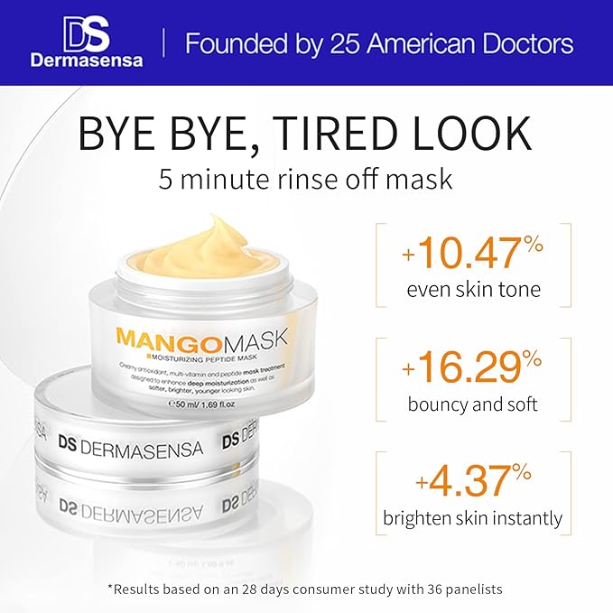 Moisturizing Peptide Mask, Brightening Rinse Off Mask with Vitamin A, C and E, Anti Aging Face Mask for Brighter Younger Bouncy Skin with Radiance