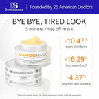 Moisturizing Peptide Mask, Brightening Rinse Off Mask with Vitamin A, C and E, Anti Aging Face Mask for Brighter Younger Bouncy Skin with Radiance