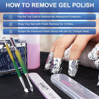 2PCS Metal Yellow-Green Gradient Cuticle Pusher and Cutter Remover Salon Quality Stainless Steel Gel Nail Polish Peeler Scraper Durable Manicure and Pedicure Cleaner Tool For Fingernail and Toenail