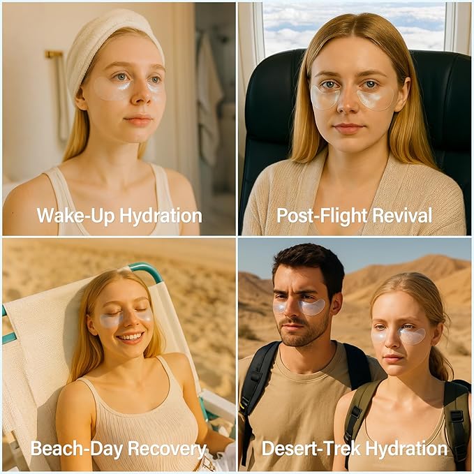 Ocean Oracle Hydrating Hydrogel Eye Patches 28 Pairs, 5-Min Soothing Eye Masks with Marine Algae & Seaweed Blend, Rejuvenating Eye Pads for Tired Eyes, Spa Relaxation Gifts for Women & Men