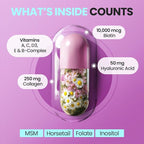 Biotin | Collagen | Keratin Booster with Hyaluronic Acid - Thicker Hair Growth, Healthy Skin & Stronger Nails Supplement – Extra Strength - Multi Vitamin B Complex - Women & Men - Made in USA - 60ct