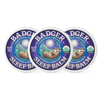 Badger Sleep Balm, Organic Essential Oil Aromatherapy Natural Sleep Balm for Adults & Kids, Relaxing & Calming Lavender & Bergamot Natural Sleep Support, .75 oz Tin, 3-Pack