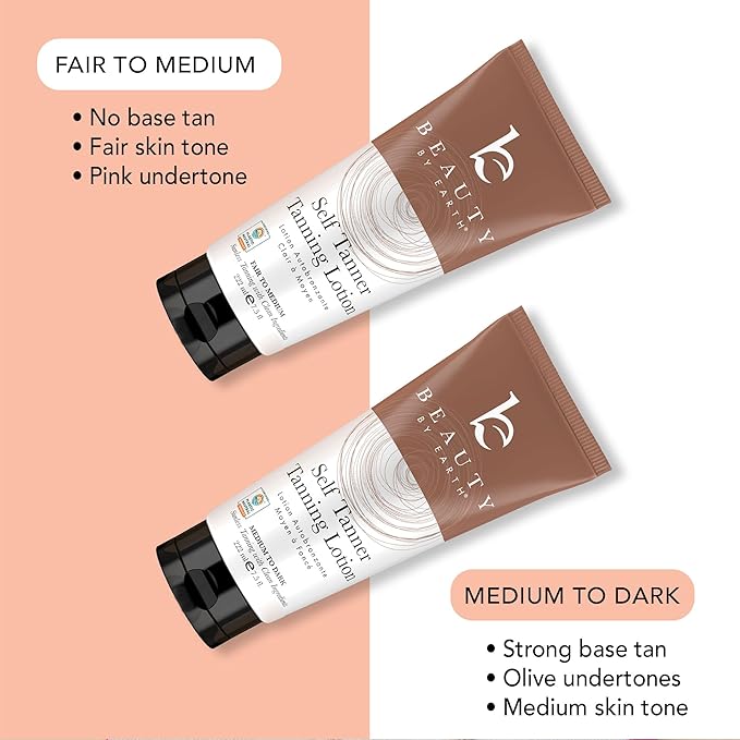 Tanning Lotion Self Tanner Kit - USA Made with Organic & Natural Ingredients, Self Tanning Lotion Face Tanner & Application Kit, Non Toxic Gradual Tan, Sunless Tan for Women & Men