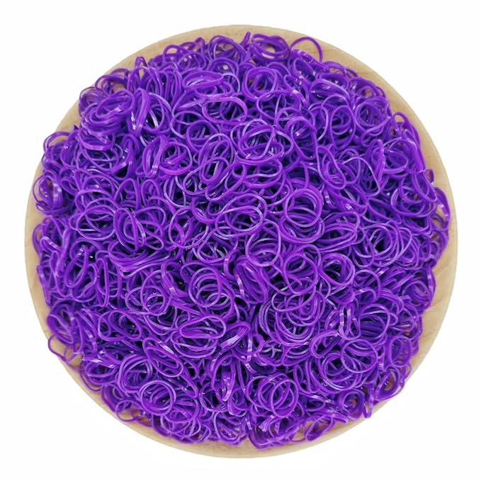 3200 Pcs Elastic Rubber Bands Small Hair Ties Hair Rubber Mini Hair Bands Hair Elastics Tiny Soft Holder Ponytails for Girls (Dark Purple)