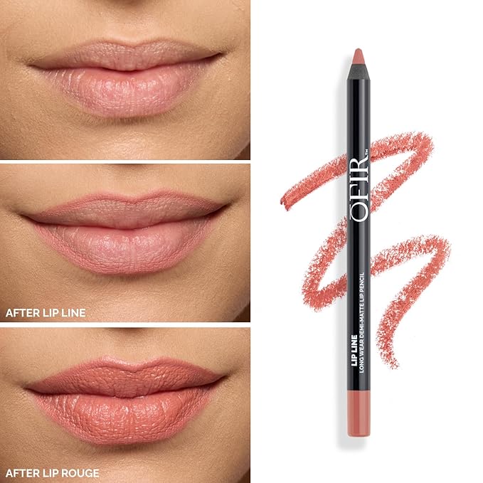 OFIR Longwear Demi-Matte Lip Pencil | Smudge-Proof, Easy Glide, Hydrating, Long-Lasting Color | Pink Smoothie - Neutral Blush Lip Liner Pencil | 0.042 OZ